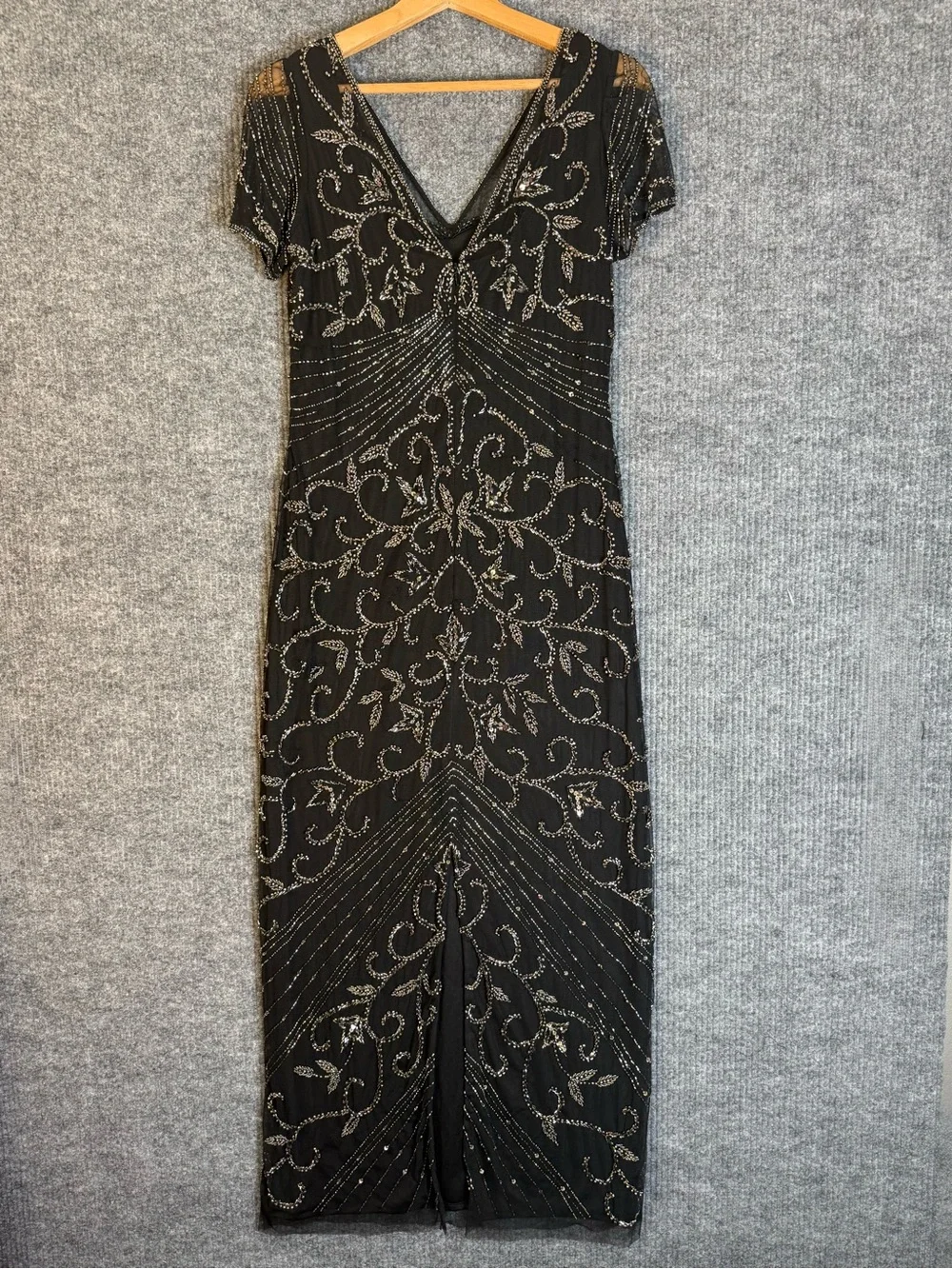 Pisarro Nights Black Maxi Dress with Mercury Beading - Picture 6 of 13